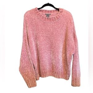Chelsea and Theodore Chenille Pink Sweater XL